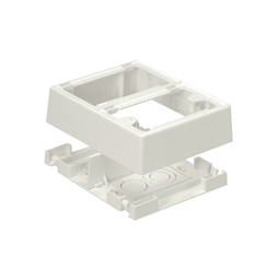 Surface Raceway, Pwr Rtd Junct. Box, 2G, 2-pc, Snap-on, Off White
