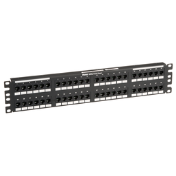 DP5e™  Flat Cat 5e Punchdown Patch Panel 48 Ports, 2RU, Black