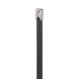 Pan-Steel® MLTFC2H-LP316 Cable Tie, PET Coated SS 316, Black, Heavy, 2" Dia.