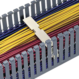 Panduct® FWR-C Wire Retainer, F and HN Duct, Dk Beige, PVC, 3.88" Duct H, PK100