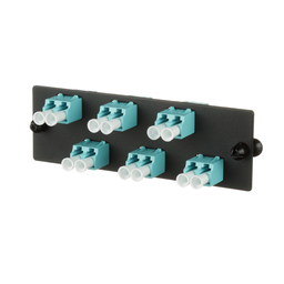 Opticom® Fiber Adapter Panel, OM4, 6 LC Duplex, Aqua