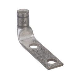 CuLugF,2Hole,#4AWG,1/4,1,90°PKG50