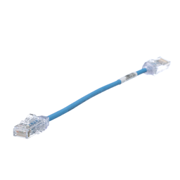Cat 6 28 AWG UTP Copper Patch Cord, 8 in, Blue