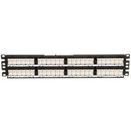 DP5e™  Flat Cat 5e Punchdown Patch Panel 48 Ports, 2RU, Black
