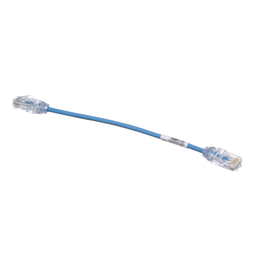 Cat 6 28 AWG UTP Copper Patch Cord, 8 in, Blue