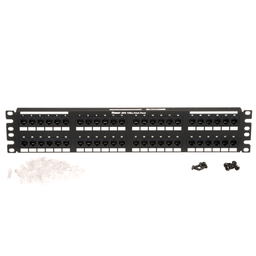 Cat 6A Punchdown Patch Panel, 48 Ports, 2 RU, BL
