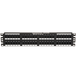 Cat 6A Punchdown Patch Panel, 48 Ports, 2 RU, BL