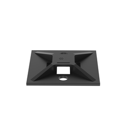 ABM2S-A-C0 Cable Tie Mount, Black, ABS, Rubber Adh., 1x1", PK100