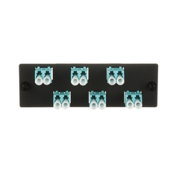 Opticom® Fiber Adapter Panel, OM4, 6 LC Duplex, Aqua