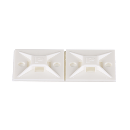 ABM112-AT-C Cable Tie Mount, White, PA 6.6, Acrylic Adh., 1.12x1.12", PK100