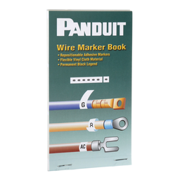 StrongHold™ PCMB-12 Pre-Printed Wire Marker Book, 12, Vinyl Cloth, White, Black