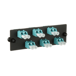 Opticom® Fiber Adapter Panel, OM4, 6 LC Duplex, Aqua