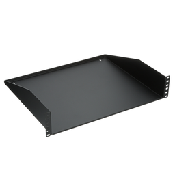 Rack Mount Shelf, 2 RU, Steel, Black