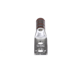 Pan-Lug™ LCD2-14A-Q Comp. Lug, 2, Tin Plt Copper, Strt, Two 1/4" Stud, PK25