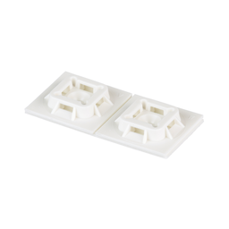 ABM100-A-C Cable Tie Mount, White, PA 6.6, Rubber Adh., 1x1", PK100