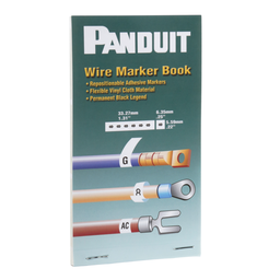 StrongHold™ PCMB-2 Pre-Printed Wire Marker Book, 2, Vinyl Cloth, White, Black