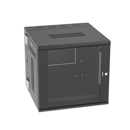 Wall Mount Cabinet, 12RU, 25" Depth, Windowed Door, Black