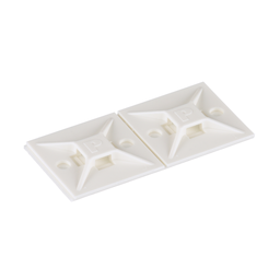 ABM112-AT-C Cable Tie Mount, White, PA 6.6, Acrylic Adh., 1.12x1.12", PK100