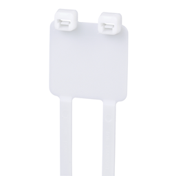 Pan-Ty® PL2M2S-D10 Marker Cable Tie, White, PA6.6, 7.4"L, 50lb, PK500