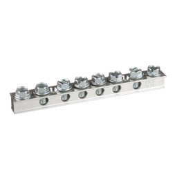 StructuredGround™ UGB2/0-414-6 Universal Grd Bar, Silver, Cu, Tin-Plated, 6" L