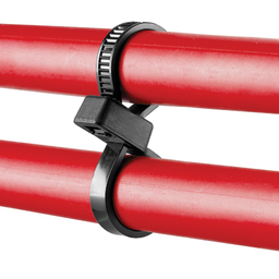 Pan-Ty® PLB2S-M30 Double Loop Cable Tie, Black, High Heat PA6.6, 7.6"L, 50lb