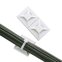 ABMM-D Cable Tie Mount, White, ABS, Self-Adh., 0.75x0.75", PK500