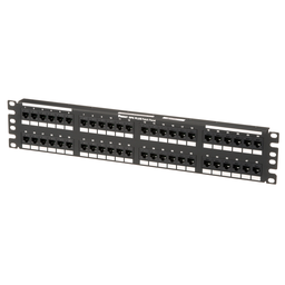 Cat 6 Punchdown Patch Panel, 48 Ports, 2 RU, Black