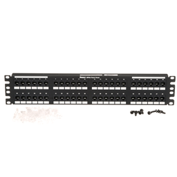 DP5e™  Flat Cat 5e Punchdown Patch Panel 48 Ports, 2RU, Black