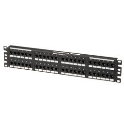 DP5e™  Flat Cat 5e Punchdown Patch Panel 48 Ports, 2RU, Black