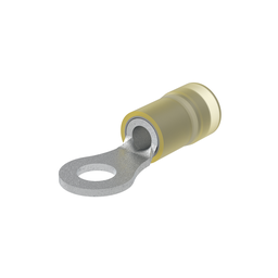 Pan-Term® PN10-10R-D Ring Terminal, Yellow, Nylon, 10-12 AWG, #10 Stud, PK500