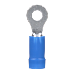 Pan-Term® PV14-6R-C Ring Terminal, Blue, Vinyl, 14-16 AWG, #6 Stud, PK100