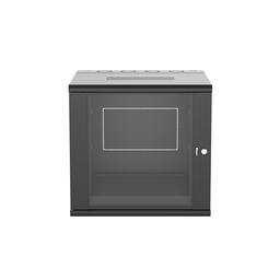 Wall Mount Cabinet, 12RU, 25" Depth, Windowed Door, Black