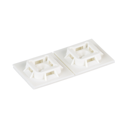 ABM100-A-C Cable Tie Mount, White, PA 6.6, Rubber Adh., 1x1", PK100