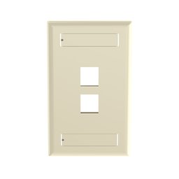 NetKey® Faceplate, 2-Port, Electric Ivory, with Label Pocket