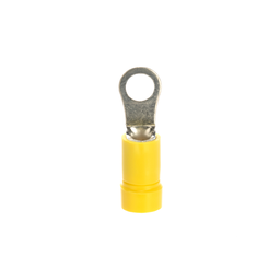 Pan-Term® PV10-10R-D Ring Terminal, Yellow, Vinyl, 10-12 AWG, #10 Stud, PK500