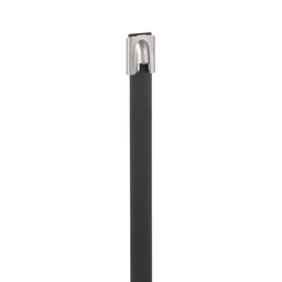 Pan-Steel® MLTFC2H-LP316 Cable Tie, PET Coated SS 316, Black, Heavy, 2" Dia.