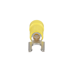 Pan-Term® PV10-10LF-L Fork Terminal, Yellow, Vinyl, 10-12 AWG, #10 Stud, PK50