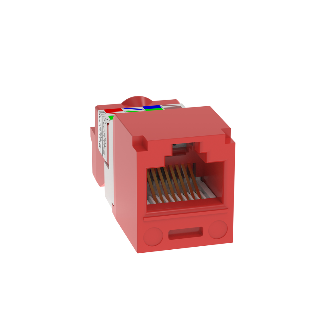 Product image for Panduit CJ5E88TRD UTP RJ45 Cat 5e TP-Style Jack Module, Red