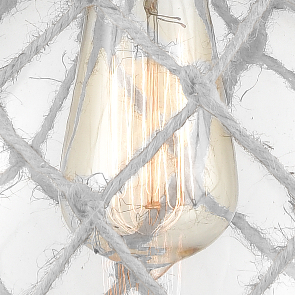 Product image for INNOVLTG 516-2W-WPC-G122-8RW FARMHOUSE ROPE - 2 LIGHT 16 IN BATH VANITY LIGHT - INCANDESCENT BULB - WHITE POLISHED CHROME FINISH - CLEAR GLASS WITH WHITE ROPE SHADE