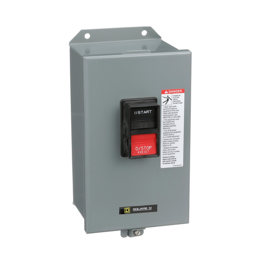 Product image for Square D 2510MBA1 230 VAC 18 Amp 2 Hp 2-Pole NEMA 12 Non-Reversing Manual Starter