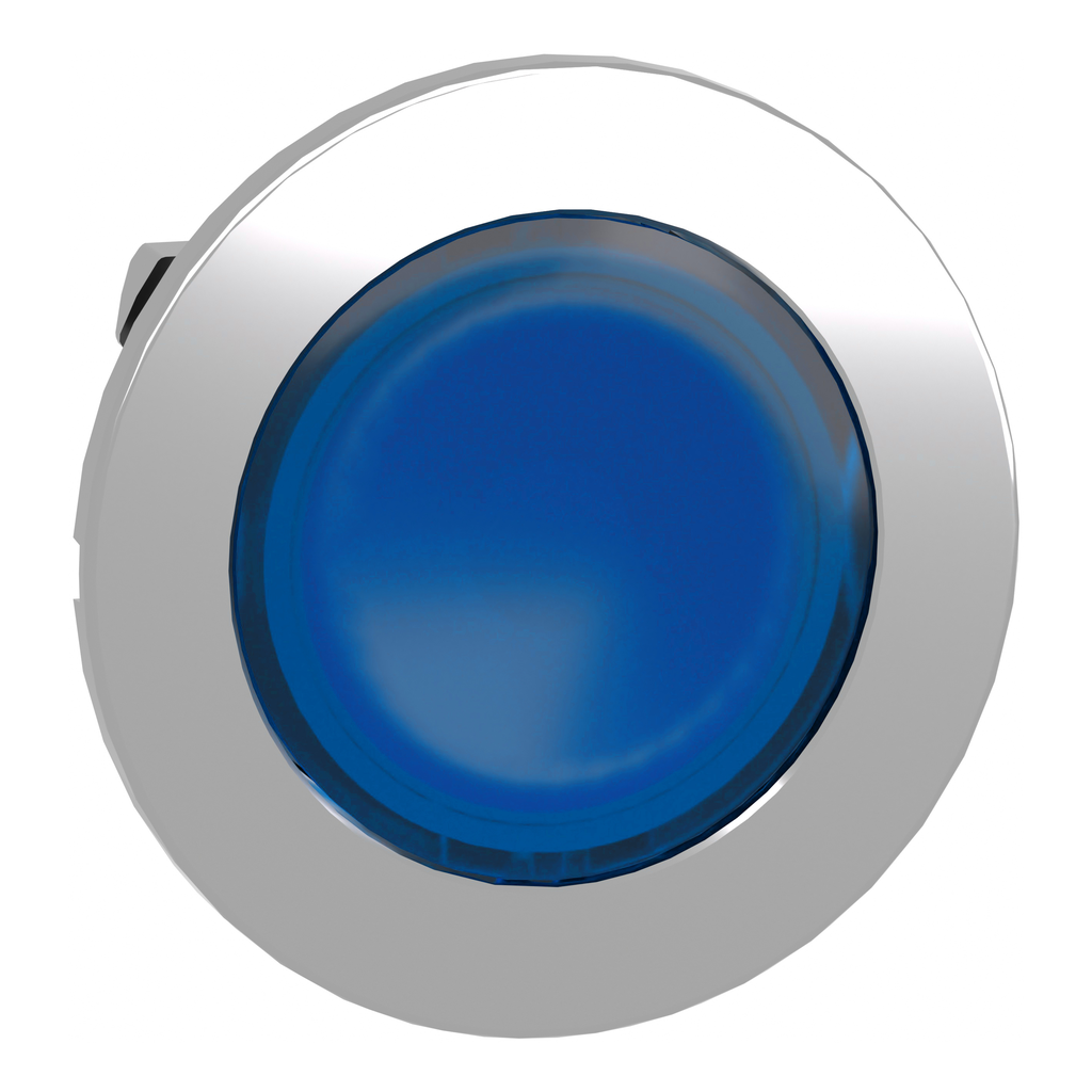 ZB4FW363 – Head for illuminated push button, Harmony XB4, metal, blue flush, 30mm, spring return, universal LED, unmarked