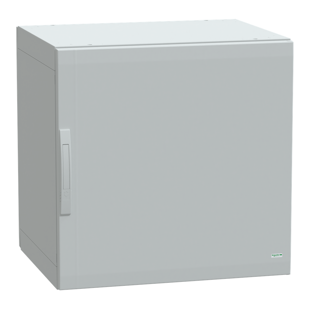 NSYPLA776G – Floor standing polyester enclosure, Thalassa PLA, plain door, completely sealed, 750x750x620mm, IP65, IK10