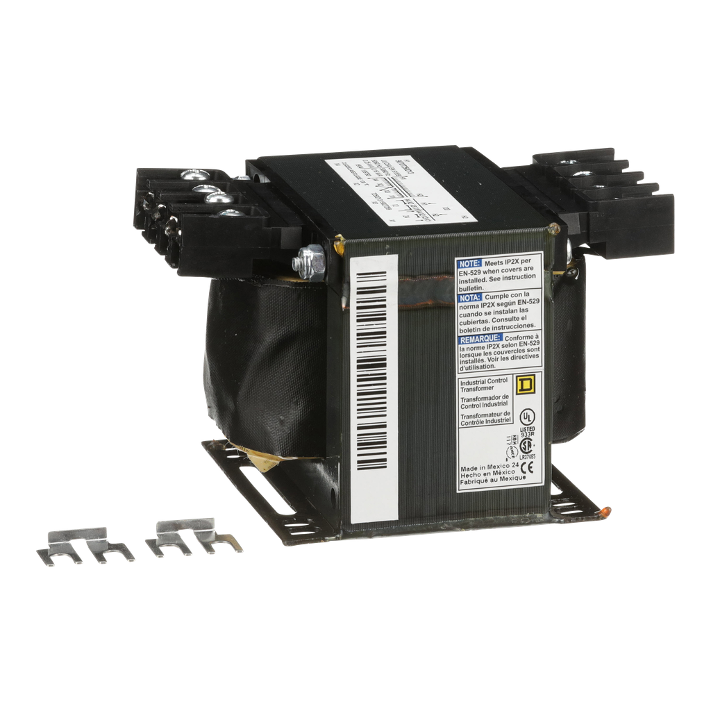 9070T250D13 – Transformer, Type T, industrial control, 250VA, 1 phase, 120V primary, 12/24V secondary, 80C rise