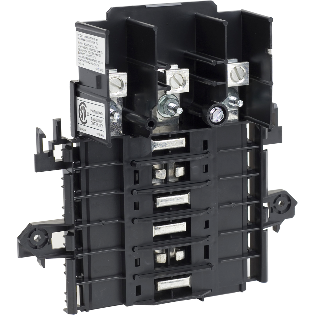 QON312L125I – Load center interior, QO, mounting base, 3 phase, 12 spaces, 125A main lugs, OEM, neutral busbar