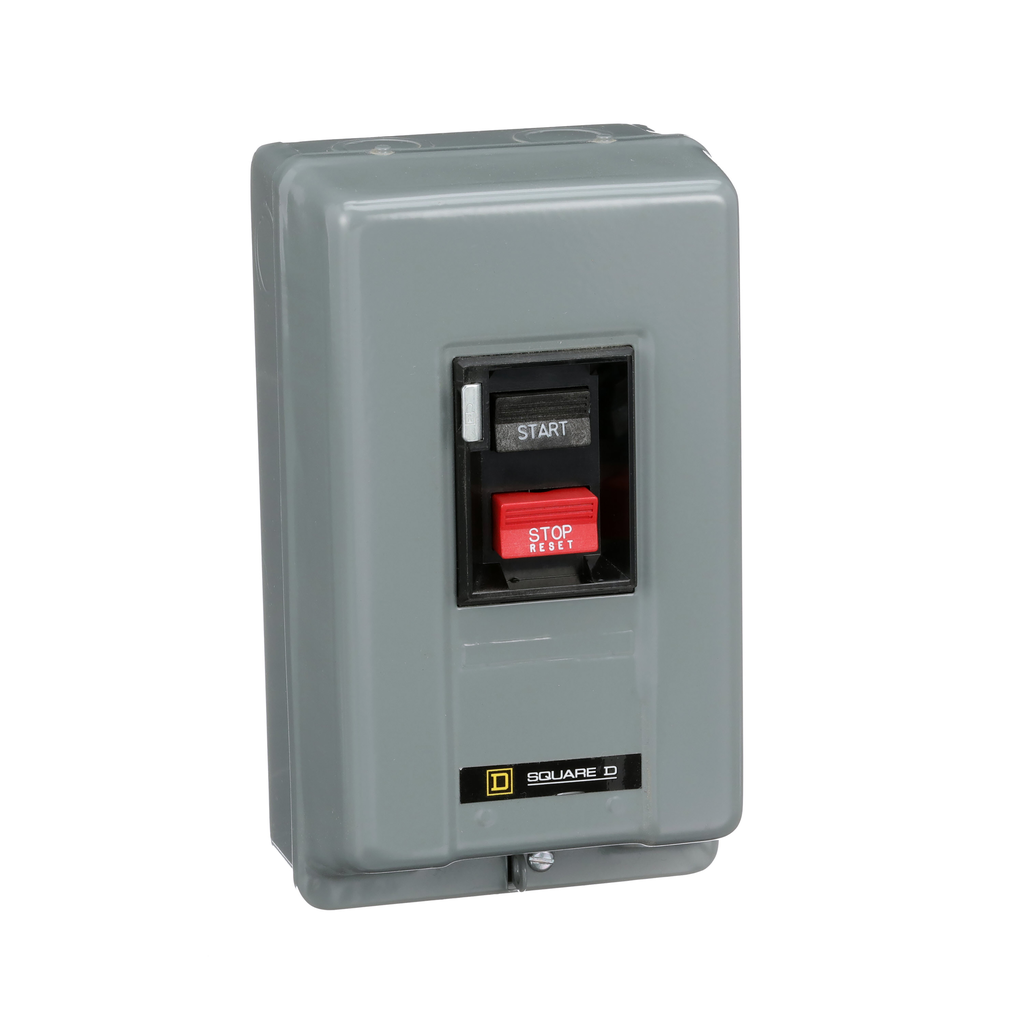 2510MBG1 – Manual starter, integral horsepower,  NEMA M0, 600VAC, 2 pole, 2HP at 230VAC, 1 phase, no indicator, NEMA 1