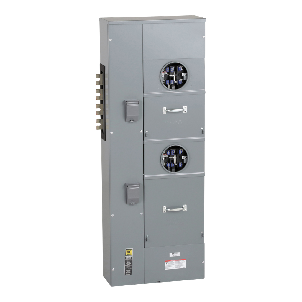 EZMT332225 – Branch unit, EZ Meter-Pak, 225A, 2 x 7 jaw sockets, 208Y/120VAC, test block bypass, ringed, 1200A Al/Cu busbar