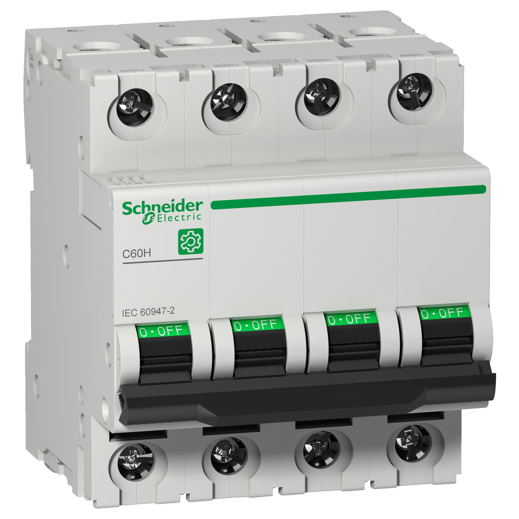 M9F14406 – Miniature circuit breaker (MCB), Multi9 C60H, 4P, 6A, C curve, 15kA (IEC/EN 60947-2)