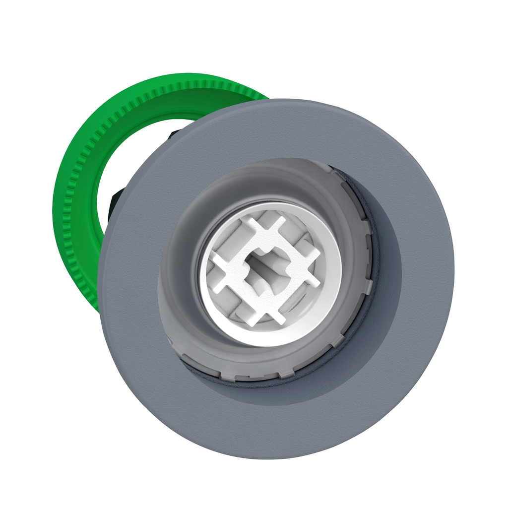 Mayer-DDS-Harmony XB5, Flush mounted push button head, plastic, without cap, 30mm, push-push, grey bezel-1