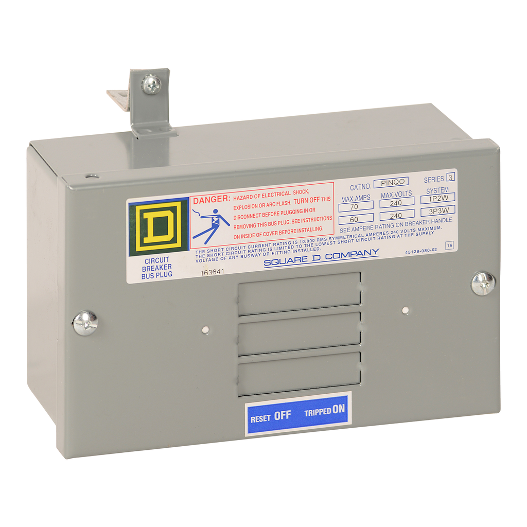 PINQO – Busway, plug in, circuit breaker enclosure, 70A, QO circuit breaker, single phase 3 wire, 3 phase 4 wire