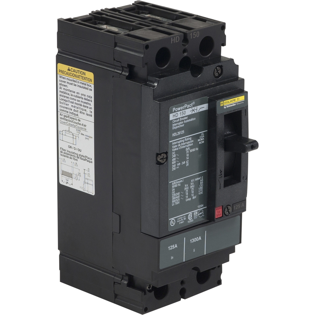 Mayer-DDS-Circuit breaker, PowerPacT H, 60A, 2 pole, 600VAC, 18kA, lugs, thermal magnetic, 80%-1